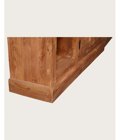 Annisa - Bibliothèque en bois massif de teck recyclé 250 cm