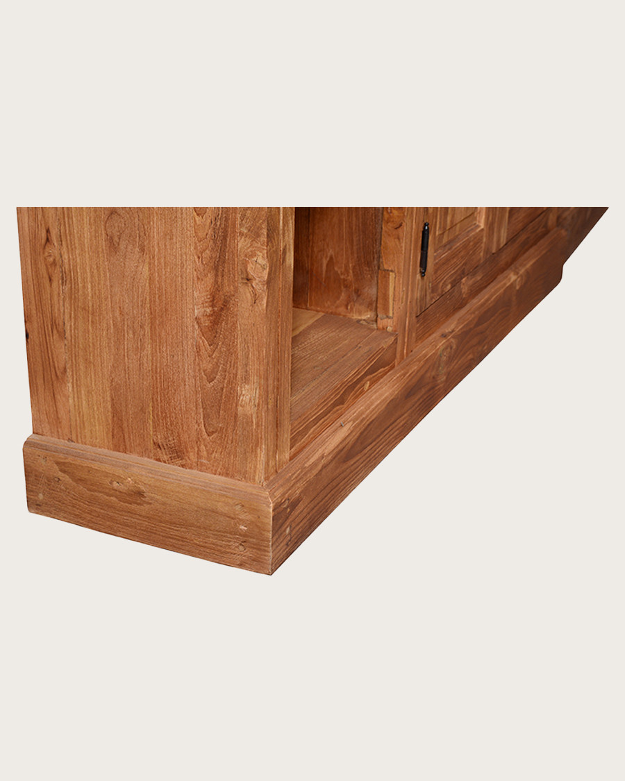 Annisa - Bibliothèque en bois massif de teck recyclé 250 cm