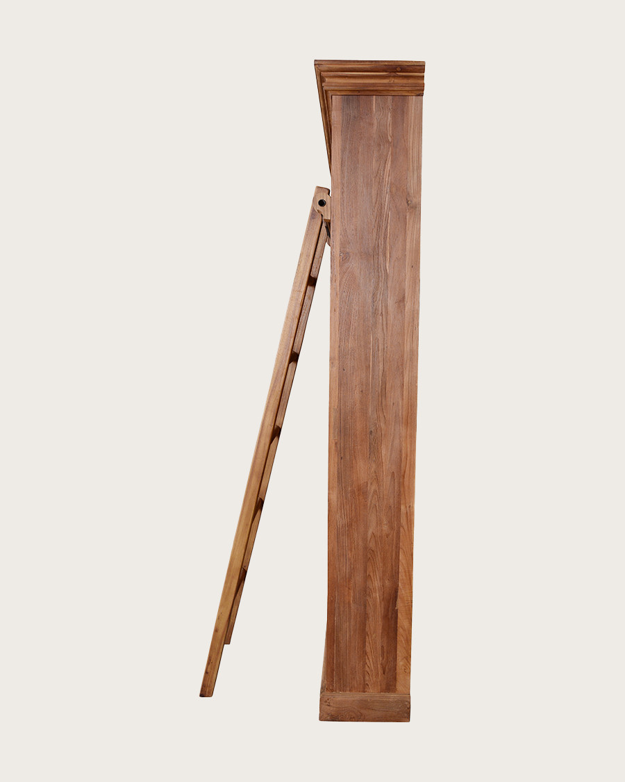 Annisa - Bibliothèque en bois massif de teck recyclé 250 cm