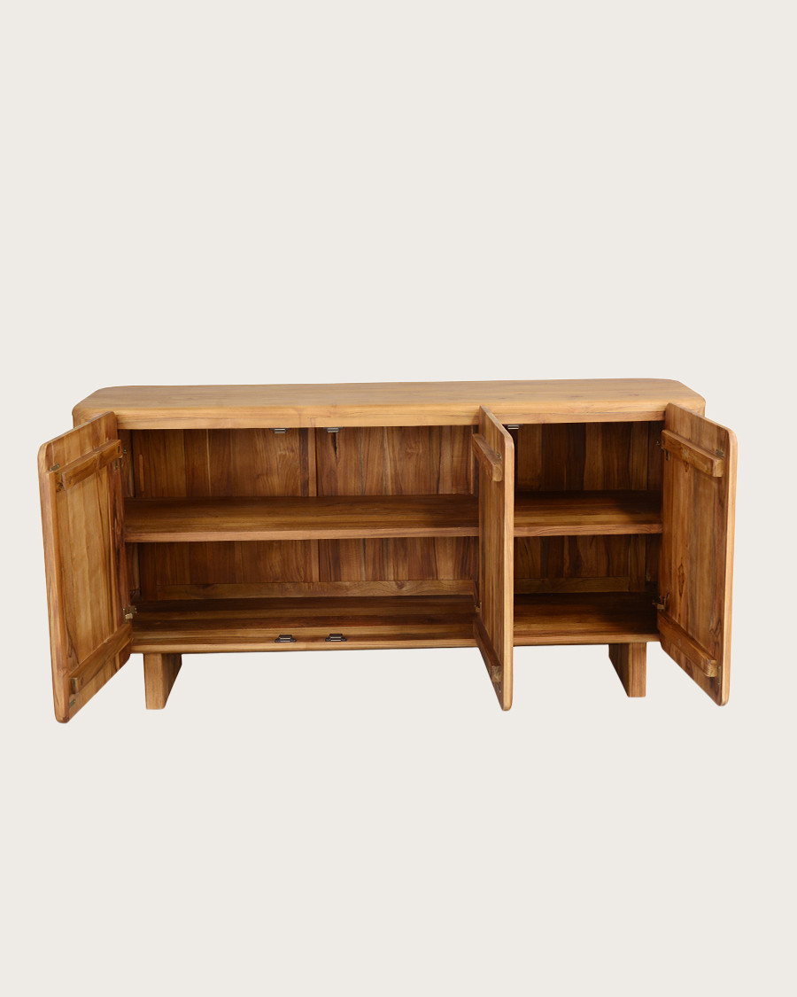 Cahya - Buffet bas en bois massif de teck recyclé 170 cm
