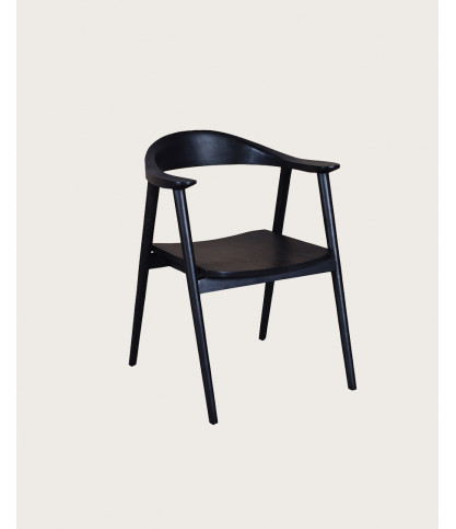 Dewi - Chaise en teck massif noir