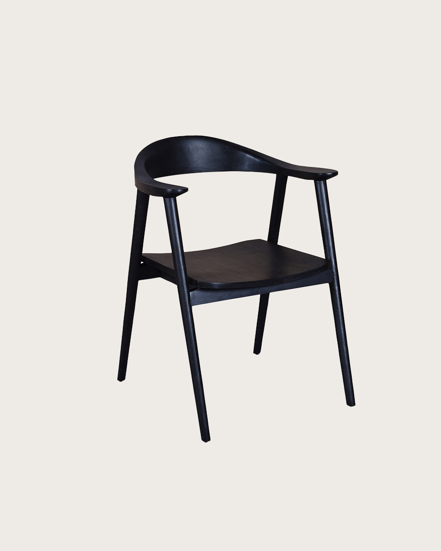 Dewi - Chaise en teck massif noir