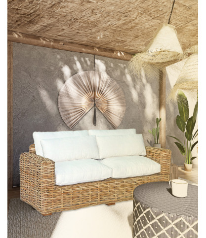 Cassiopée - Canapé de jardin en rotin 3 places