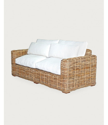 Cassiopée - Canapé de jardin en rotin 3 places