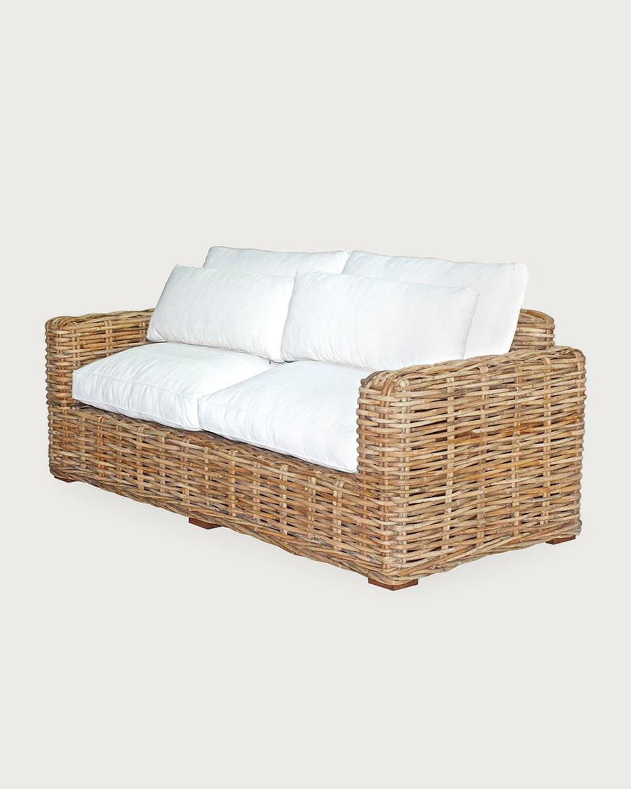 Cassiopée - Canapé de jardin en rotin 3 places