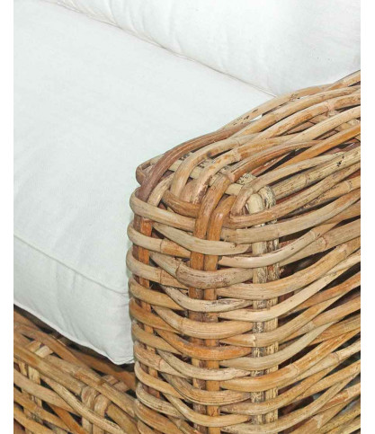 Cassiopée - Canapé de jardin en rotin 3 places