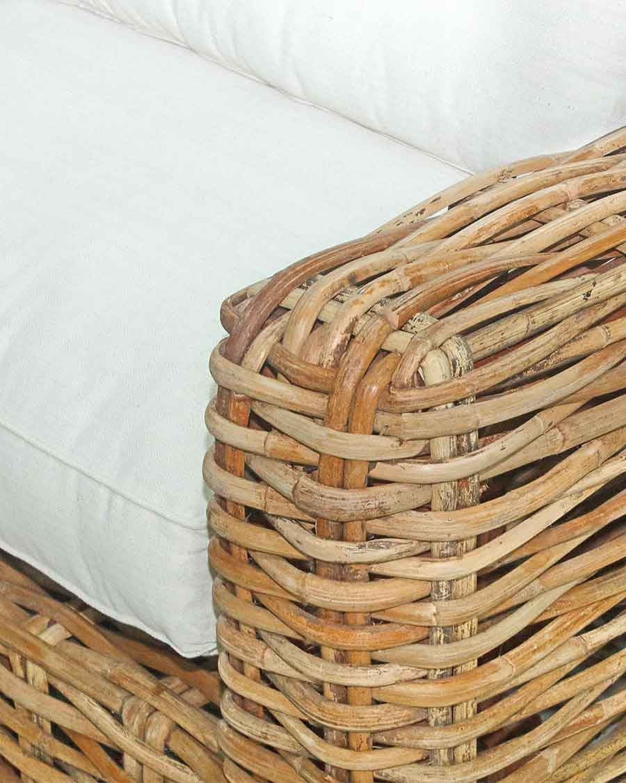 Cassiopée - Canapé de jardin en rotin 3 places