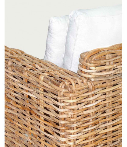 Cassiopée - Canapé de jardin en rotin 3 places