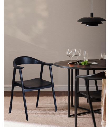 Dewi - Chaise en teck massif noir