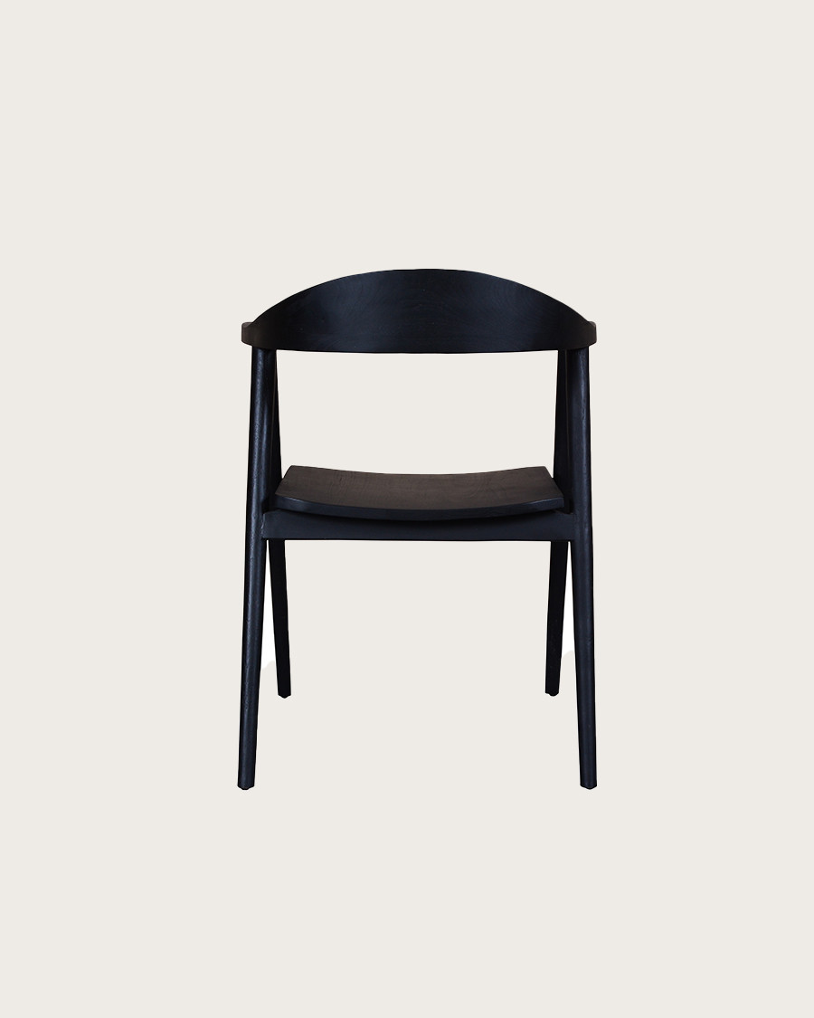 Dewi - Chaise en teck massif noir