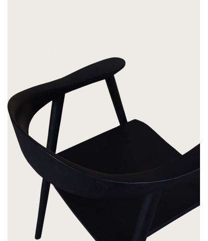 Dewi - Chaise en teck massif noir