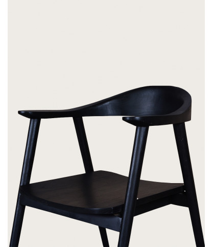 Dewi - Chaise en teck massif noir