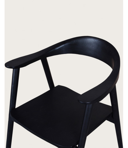 Dewi - Chaise en teck massif noir