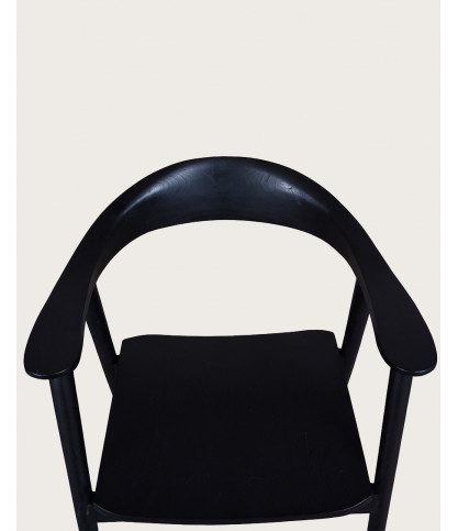 Dewi - Chaise en teck massif noir