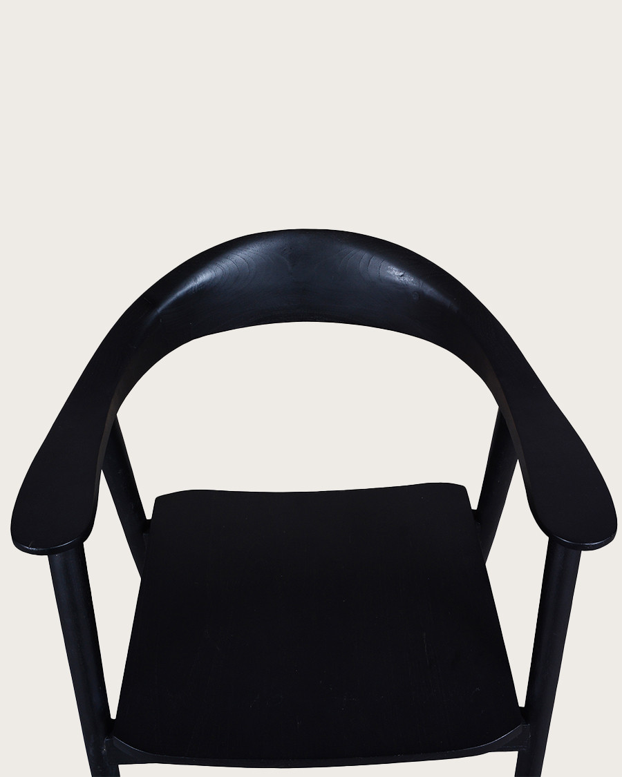 Dewi - Chaise en teck massif noir