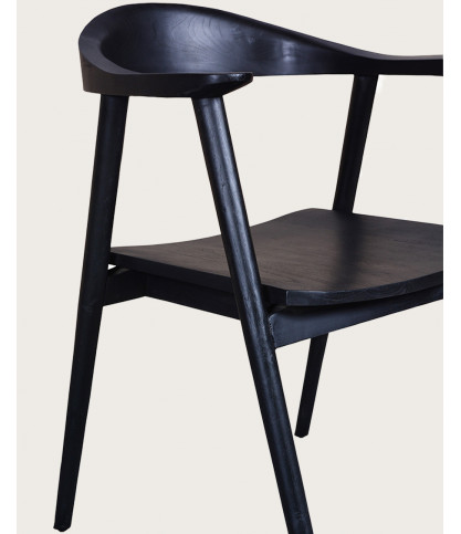 Dewi - Chaise en teck massif noir