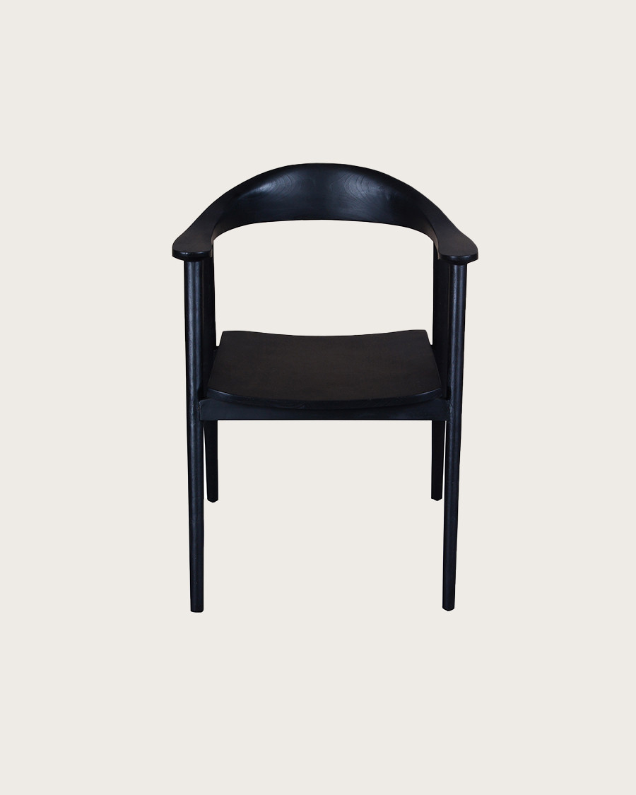 Dewi - Chaise en teck massif noir