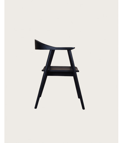 Dewi - Chaise en teck massif noir