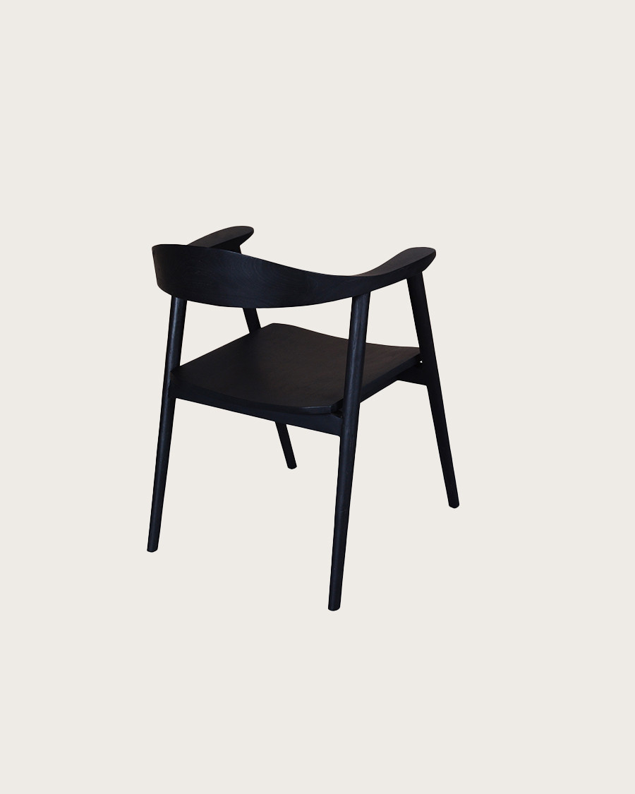 Dewi - Chaise en teck massif noir