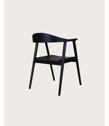 Dewi - Chaise en teck massif noir