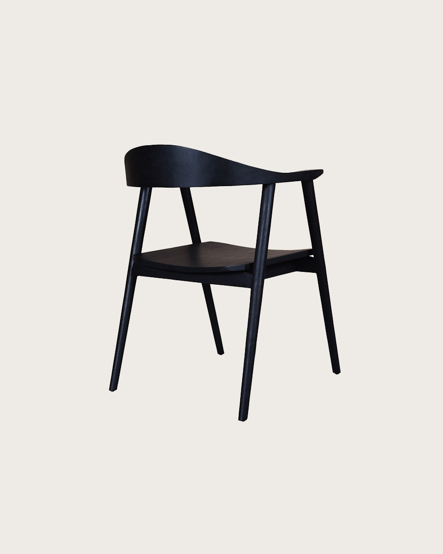 Dewi - Chaise en teck massif noir