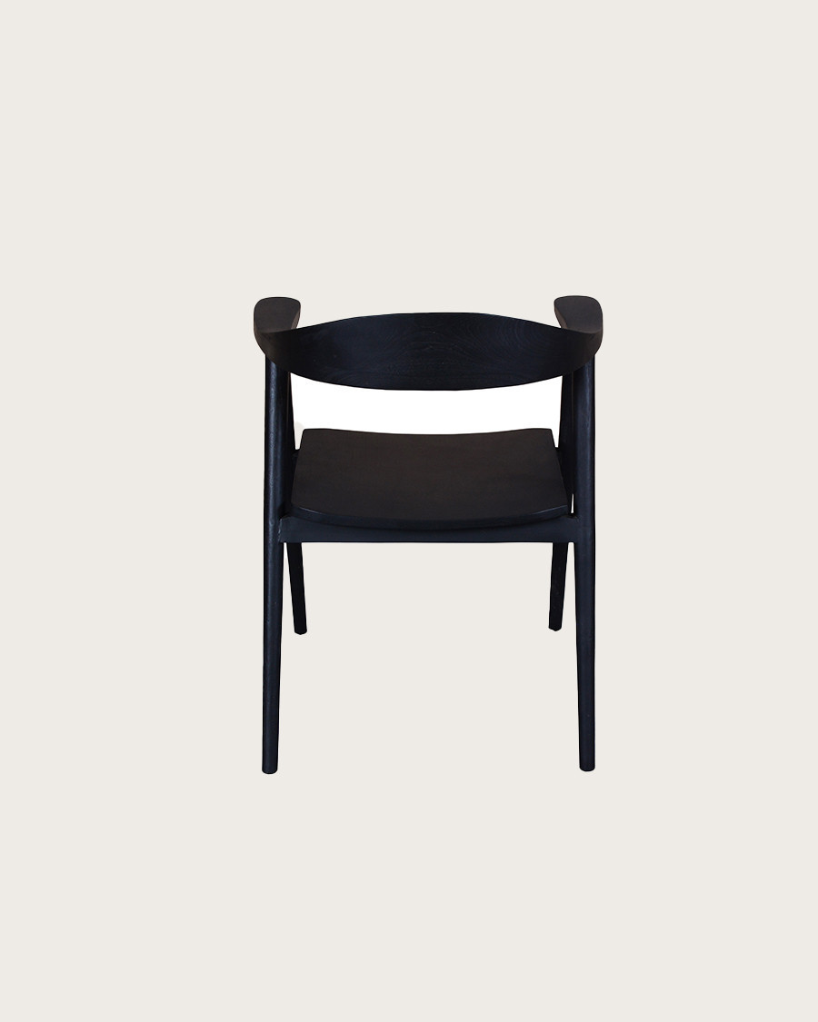 Dewi - Chaise en teck massif noir