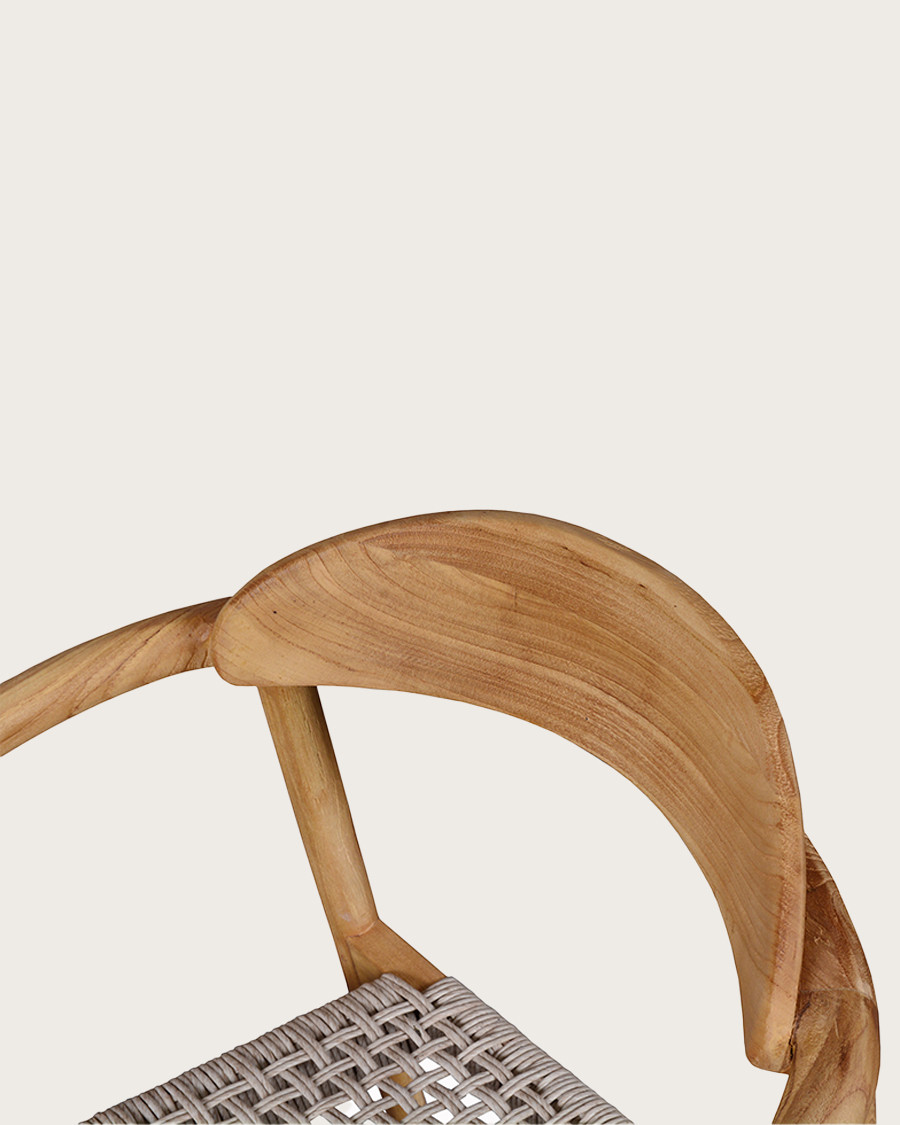 Kima - Chaise en teck massif et corde beige