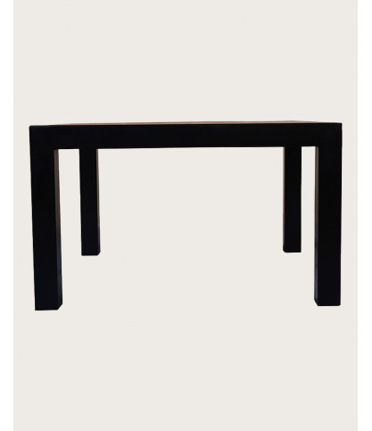 Arche - Table repas carrée en teck massif et métal L130 cm 8 pers.