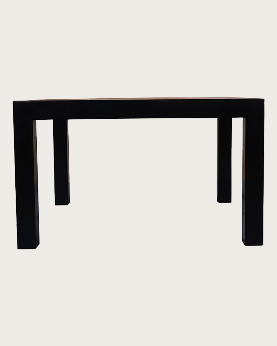 Arche - Table repas carrée en teck massif et métal L130 cm 8 pers.