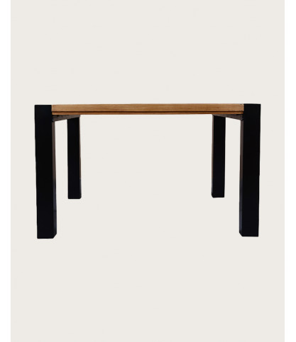 Arche - Table repas carrée en teck massif et métal L130 cm 8 pers.