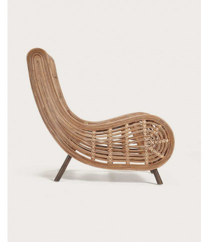 Mandiri - Fauteuil bas rond en rotin tressé