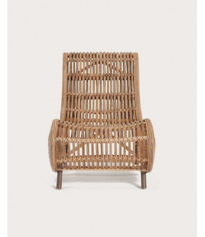 Mandiri - Fauteuil bas rond en rotin tressé