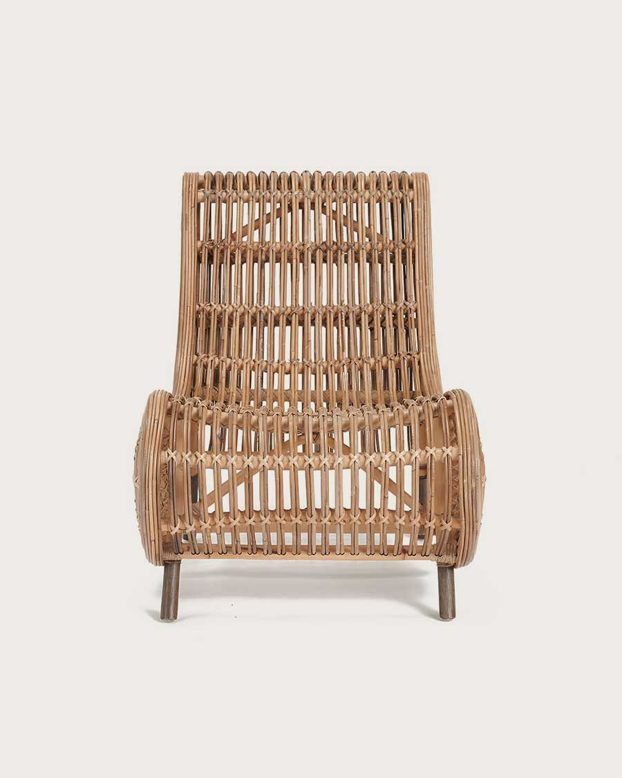 Mandiri - Fauteuil bas rond en rotin tressé