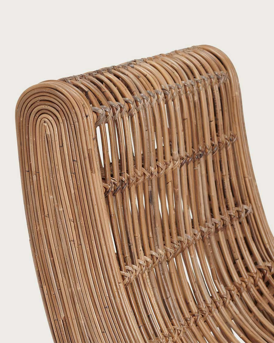 Mandiri - Fauteuil bas rond en rotin tressé