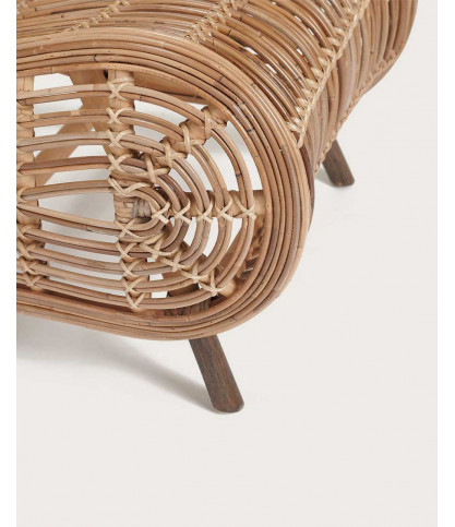 Mandiri - Fauteuil bas rond en rotin tressé