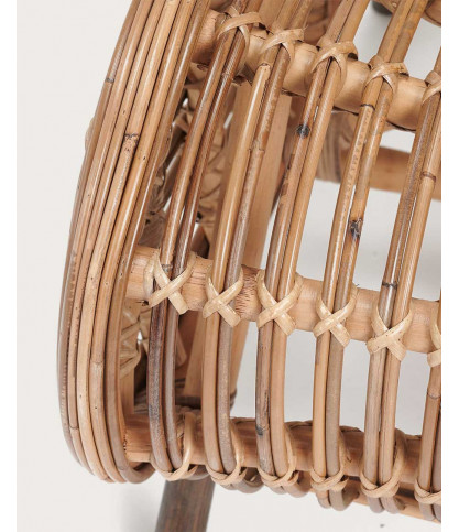 Mandiri - Fauteuil bas rond en rotin tressé