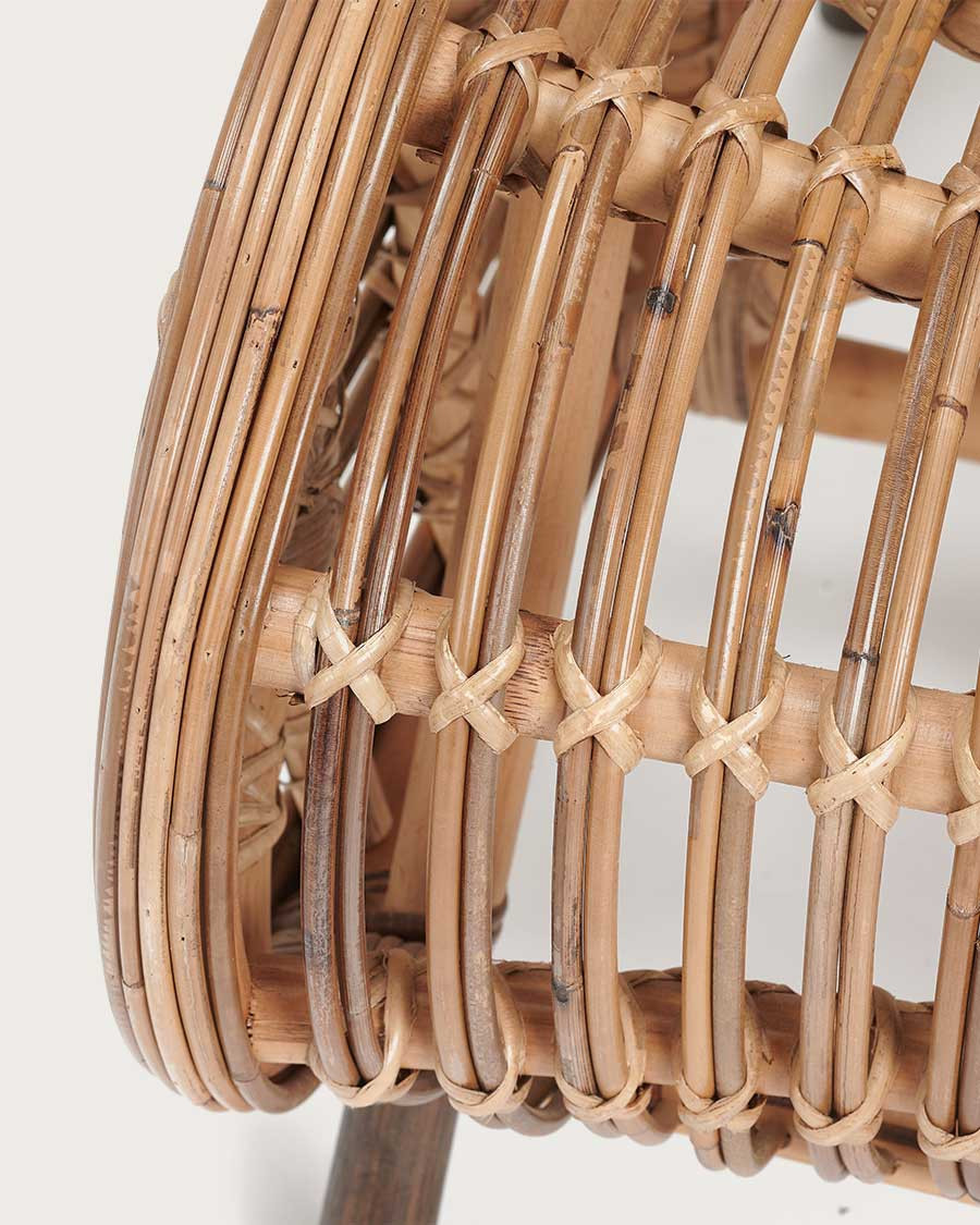 Mandiri - Fauteuil bas rond en rotin tressé