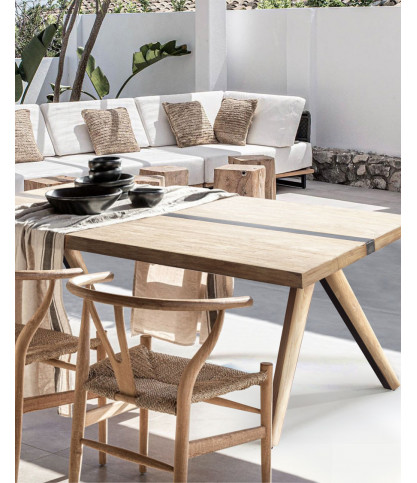 Bandung - Table repas en teck massif