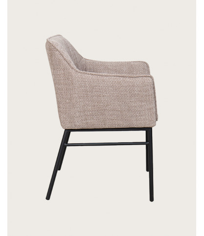 Chacha - Chaise en tissu et pieds métal