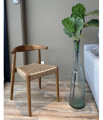 Soa - Chaise en teck massif et corde synthétique