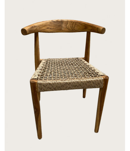 Soa - Chaise en teck massif et corde synthétique