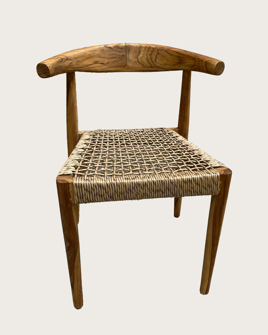 Soa - Chaise en teck massif et corde synthétique