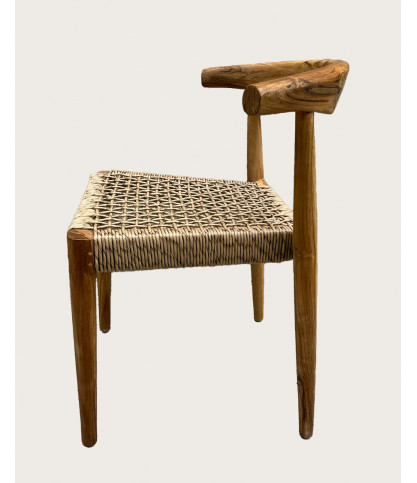 Soa - Chaise en teck massif et corde synthétique
