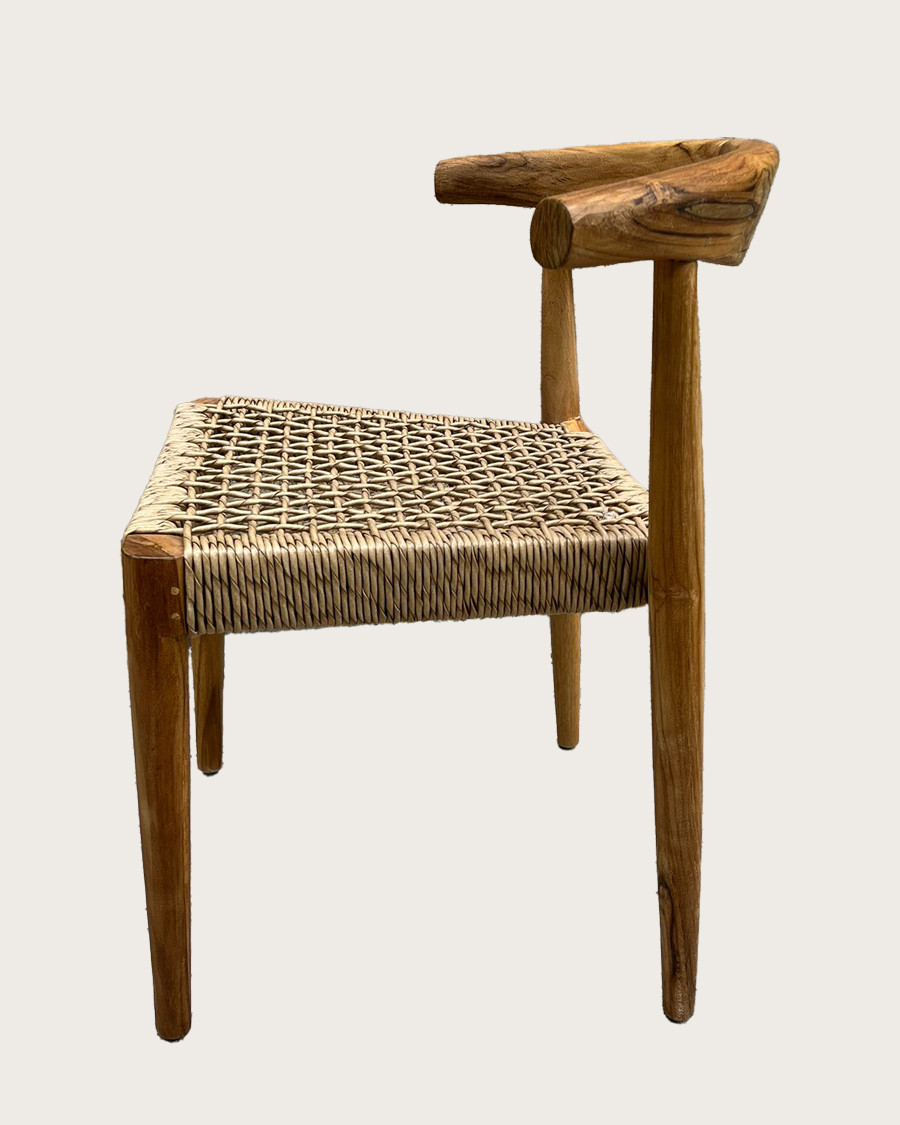 Soa - Chaise en teck massif et corde synthétique