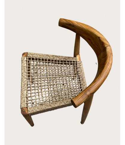 Soa - Chaise en teck massif et corde synthétique