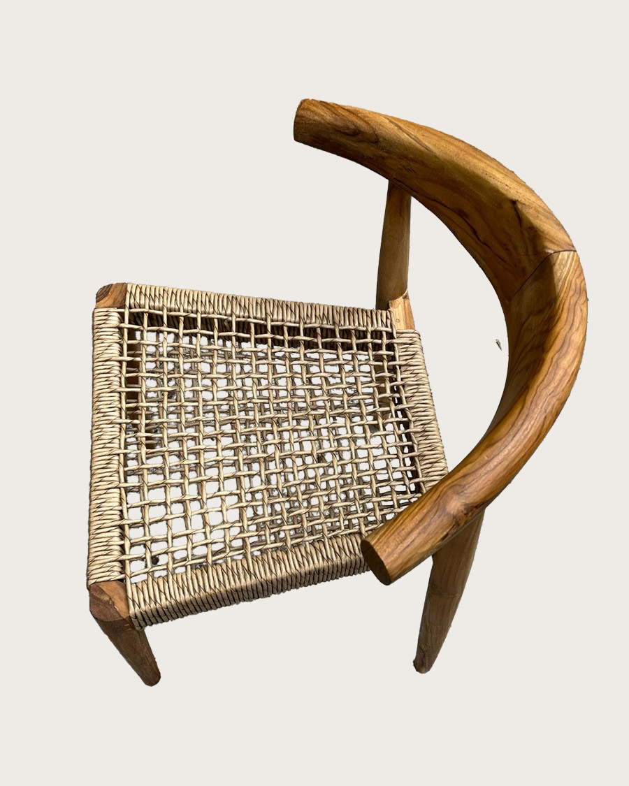 Soa - Chaise en teck massif et corde synthétique