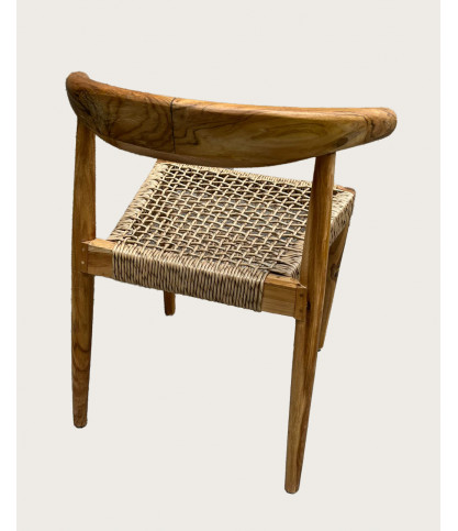 Soa - Chaise en teck massif et corde synthétique
