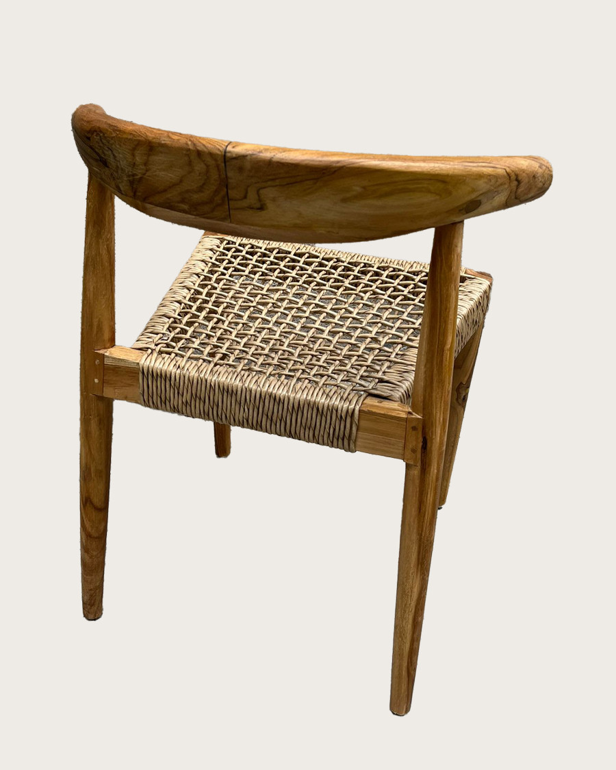 Soa - Chaise en teck massif et corde synthétique