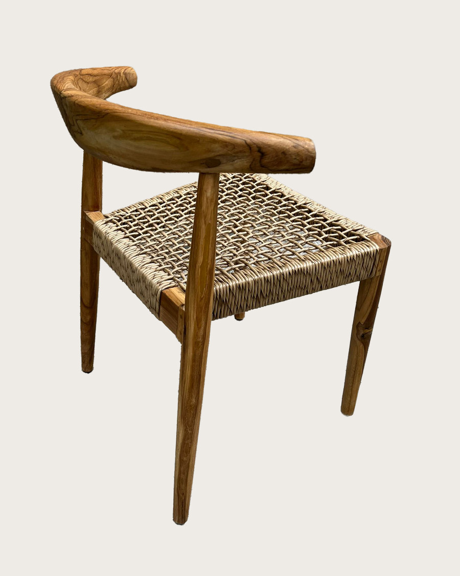 Soa - Chaise en teck massif et corde synthétique