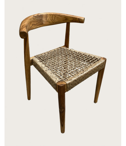 Soa - Chaise en teck massif et corde synthétique